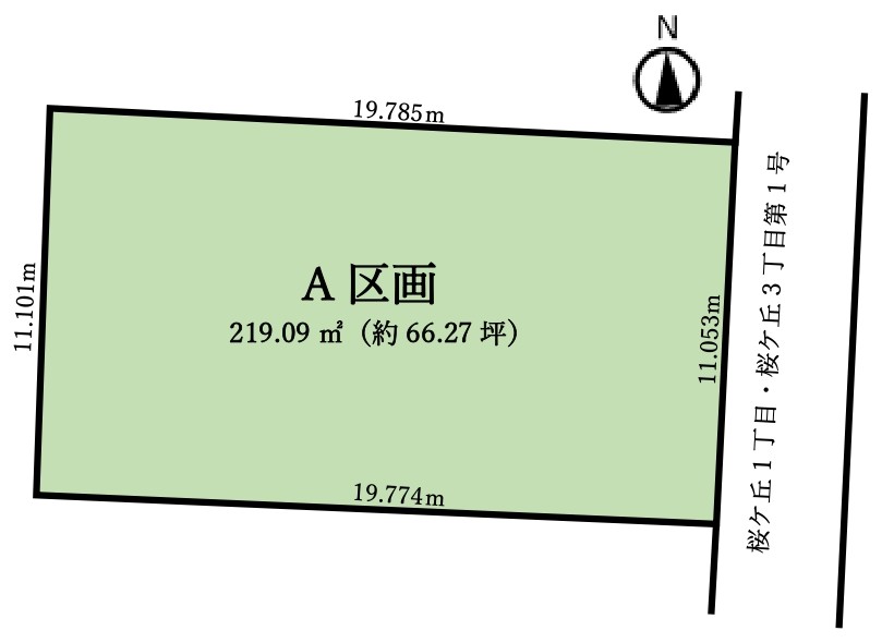 武豊町桜ケ丘三丁目　☆土地　A区画☆　建築条件なし　坪単価20.4万円